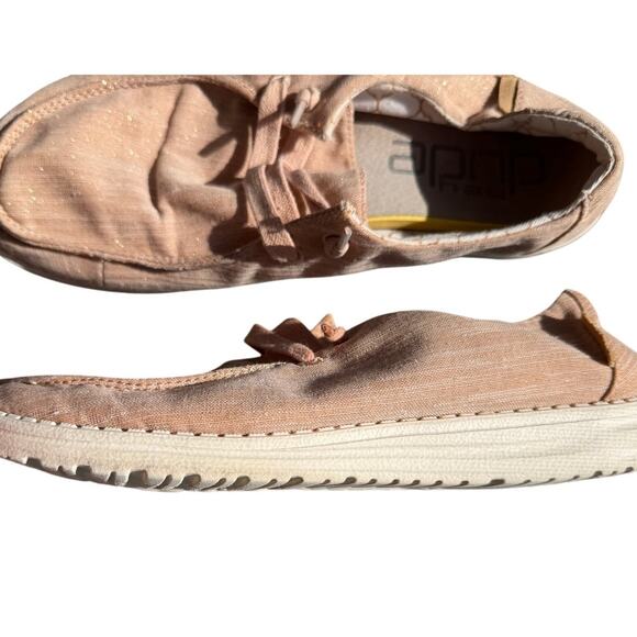 HEY DUDE Wendy Sparkle Loafers – Blush Tan Slip-On, Sz 9, EUC - Picture 7 of 9